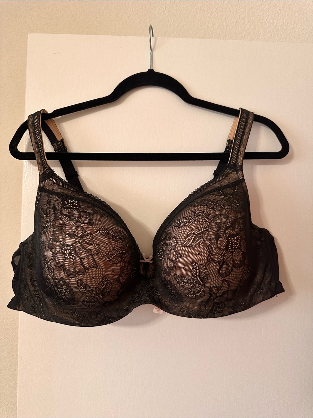 Cacique Black Floral Lace Underwire Bra